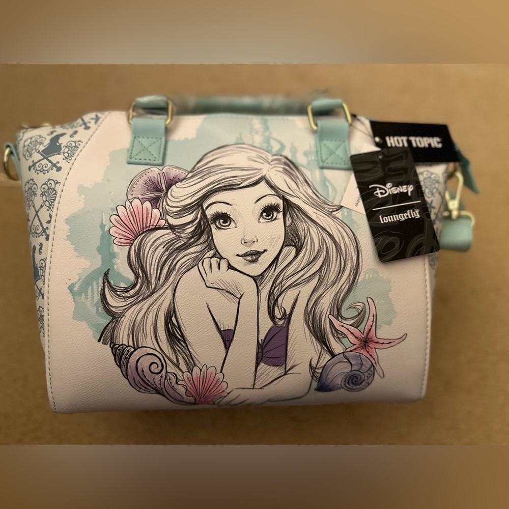 Disney Loungefly The Little Mermaid crossbody satchel bag.